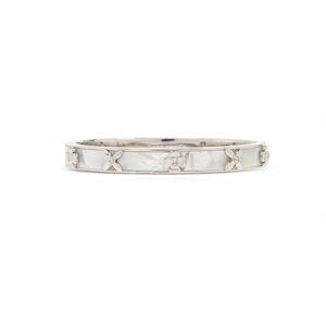 Kate Spade Heritage Bloom Hinged Bangle - Cream/Silver